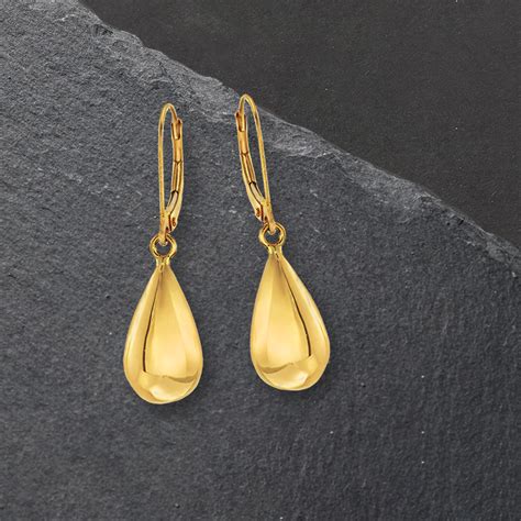 Italian 18kt Yellow Gold Teardrop Earrings Ross Simons