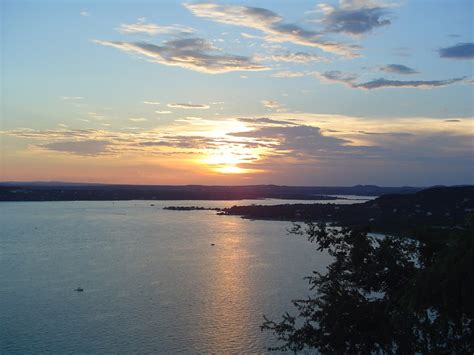 austin tx sunset over lake travis photo picture image texas at city