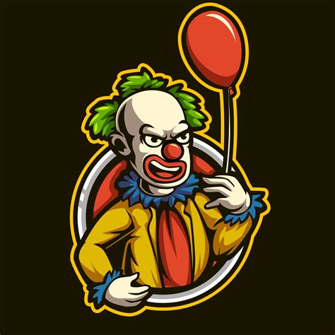 clown mascot logo gaming illustration  vector art  vecteezy