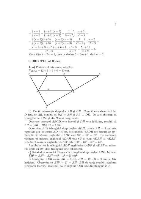 Rezolvari Modele Subiecte Evaluare Nationala 2019 – Matematica Math