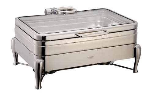 Yufeh Stainless Steel 304 Hydraulic Induction Chafing Dish W Glass