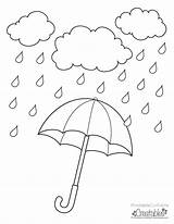 Rainy Coloring Pages Umbrella Printable Cloudy Drawing Rain Sheets Kid Easy Great Popular Getdrawings Format sketch template