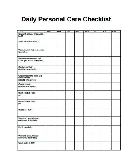 daily checklist template   purposes daily checklist template   easy