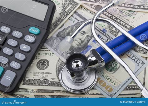 usd bank notes  calculator showing cost  health care stock photo image  hospital