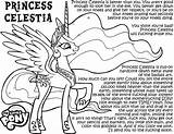 Coloring Celestia Princess Pages Pony Little Unicorn Comments Coloringhome sketch template