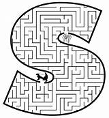 Maze Printable Mazes Letter Easy Coloring Kids Pages Worksheet sketch template