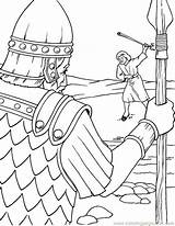 Goliath David Coloring Pages Getcolorings Kids Library Bible Getdrawings Coloringpages101 sketch template