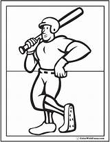 Coloring Baseball Pages Batting Champ Printable Print sketch template