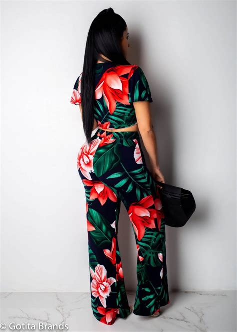 women s fashion two piece pants sets chic casual outfit floral
