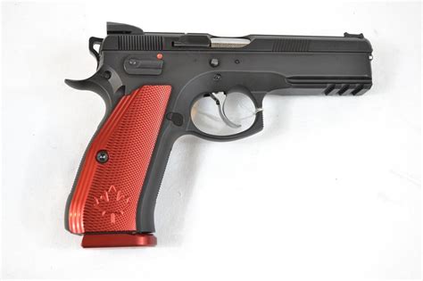 cz  sp  shadow mate dasa semi auto pistol mm  hammer forged black polycoat red