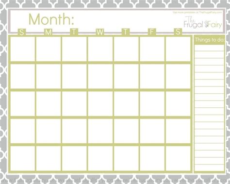 fill  blank  month calendar blank calendar template blank
