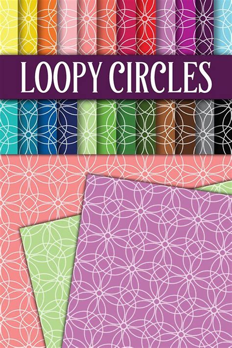 loopy circles digital paper  backgrounds design bundles