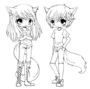 coloring pages anime anime fox girl coloring pages  page  kids