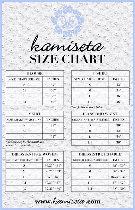 size chart kamiseta