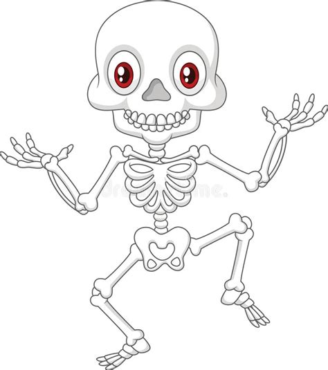 cartoon happy halloween skeleton dancing stock vector