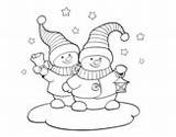 Coloring Swinging Snowman Coloringcrew Christmas sketch template