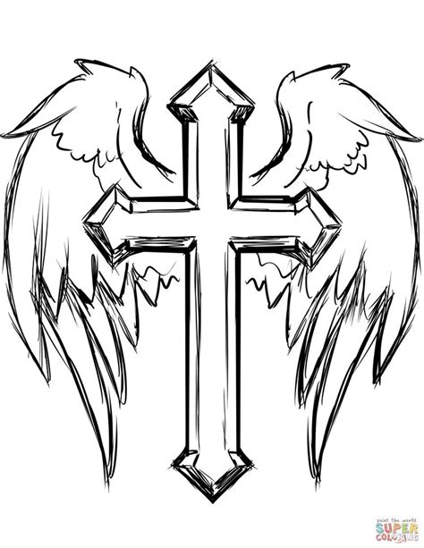 pin  cross coloring page