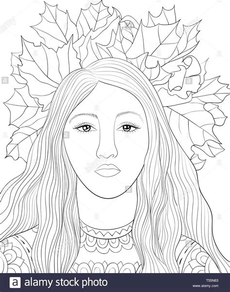 long hair coloring pages  adults girl coloring page