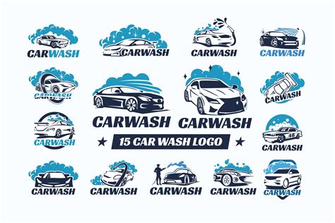 collection  car wash  car cleaning logo template svg etsy