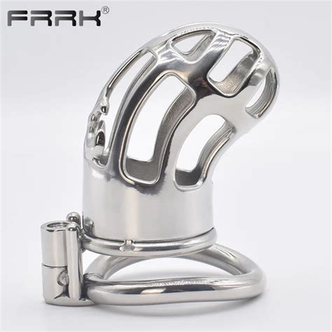 frrk big male chastity cage cbt play sex toys stainless steel cock lock