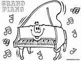 Piano Coloring Pages Cartoon Printable Kids Color Getcolorings Music Categories sketch template