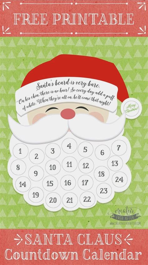 christmas countdown calendar  printable printable word searches
