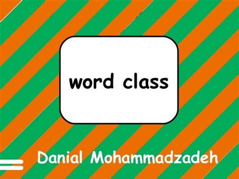 word class  english