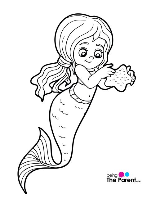 ideas  baby mermaid coloring pages home family