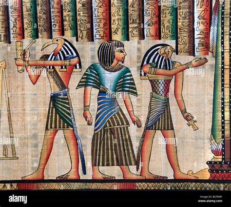 pittura egizia papiro immagini  fotos stock alamy