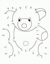 Dots Connect 40 Coloring Bear Teddy Dot 20 Numbers Printable Clipart Kids Animal Kindergarten Print Pages Popular sketch template
