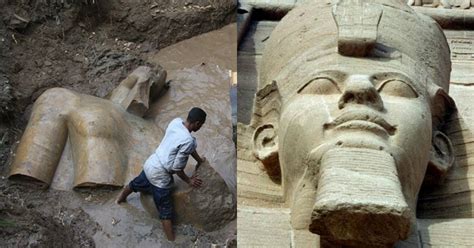 egypt unearths a 3 000 year old giant statue of pharaoh under cairo