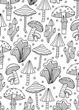 Coloring Adult Pages Woodland Adults Friends Mushrooms Mandala sketch template