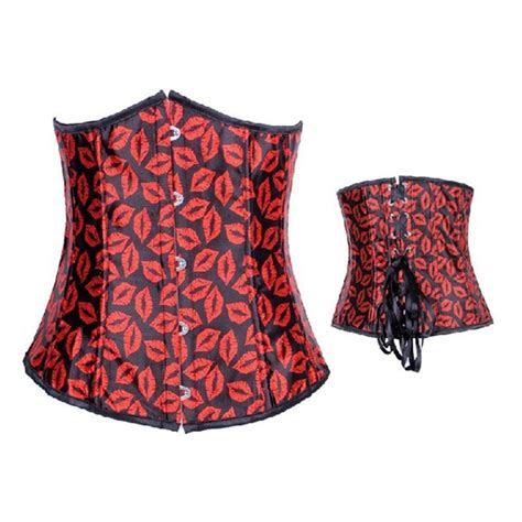 sexy red lace up corset underbust bodyshaper costumes women slim sexy