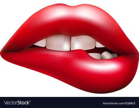 red lip biting royalty free vector image vectorstock