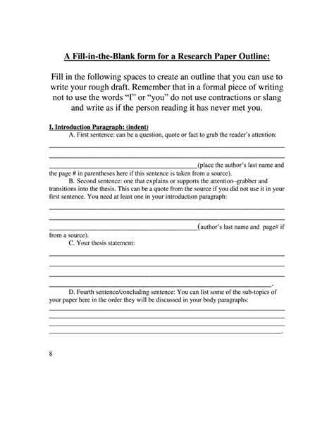 fill   blank introduction paragraph fill  printable