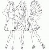 Coloring Barbie Pages Fashion Girls Popular Cartoon sketch template