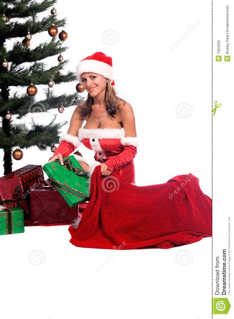 Santa S Helper Stock Image Image Of Girl Attractive 1304255