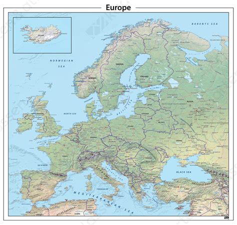 europa natuurkundige kaart  kaarten en atlassennl