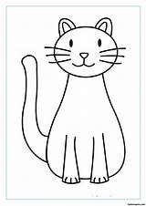 Cat Coloring Printable Easy Pages Kids Clipart Drawing Template Face Sheets Print Cats Colouring Outline Templates Clip Book Animal Animals sketch template