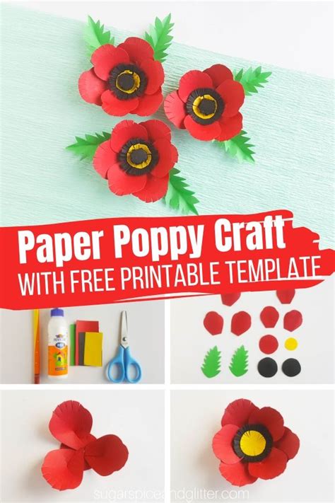 paper poppy craft  video sugar spice  glitter