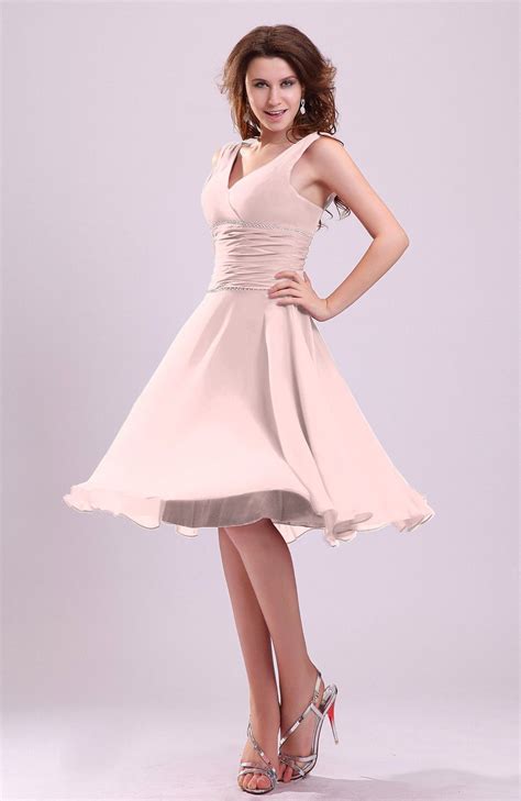 Pastel Pink Bridesmaid Dress Cute A Line Sleeveless
