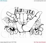 Hawaiian Flowers Shaka Hang Loose Hibiscus Hand Coloring Pages Clipart Themed Illustration Royalty Loopyland Tropical Popular Clip Drawings Getdrawings Adult sketch template