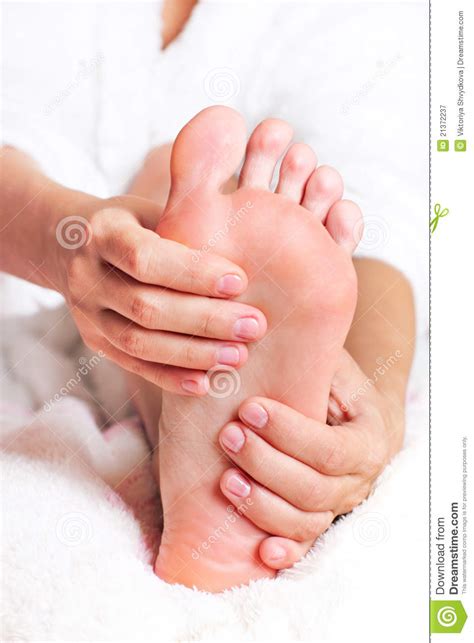 Woman Massaging His Feet Stock Image Image Of Massage
