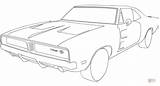 Dodge Drawing Challenger 1970 Charger Coloring Printable Pages 1969 Rt Getdrawings sketch template