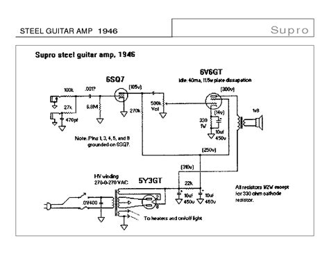 supro steel guitar amp  sch service manual  schematics eeprom repair info