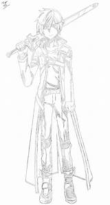 Kirito sketch template