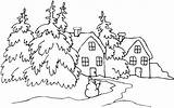 Coloring Pages Winter Landscape Color Allkidsnetwork Search Christmas sketch template