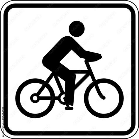 fahrrad fahren radfahrer zweirad schild zeichen symbol stock vector adobe stock