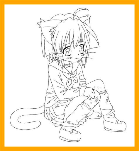 anime cat coloring pages  getcoloringscom  printable colorings