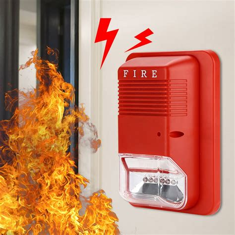 herchr fire alarm sound light fire alarm warning strobe horn alert safety system sensor